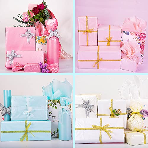 Image of Larcenciel 60 Sheets Tissue Paper, 6 Metallic Colors Tissue Paper for Gift Bags and Wrapping, Glitter Wrapping Tissue Bulk, Pastel Gift Wraps for Holiday, Birthday, Party Decor, Weddings, Baby Shower