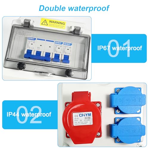 Bqweun 7 Pieces Distribution Box Kit, ABS Plastic, Model BY083a, 16.0 Amps, Waterproof, Indoor & Outdoor Use - Image 4