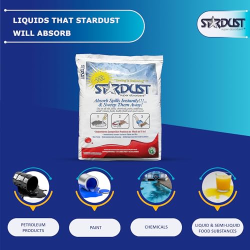 Image of STARDUST Super Absorbent 1.5 Cu.Ft. Bag - Stardust Powder, Floor Dry Absorbent, Absorbent Powder, Bags for Spill Cleanup, Oil Dry Absorbent, Spill Absorber Cleaning Solution