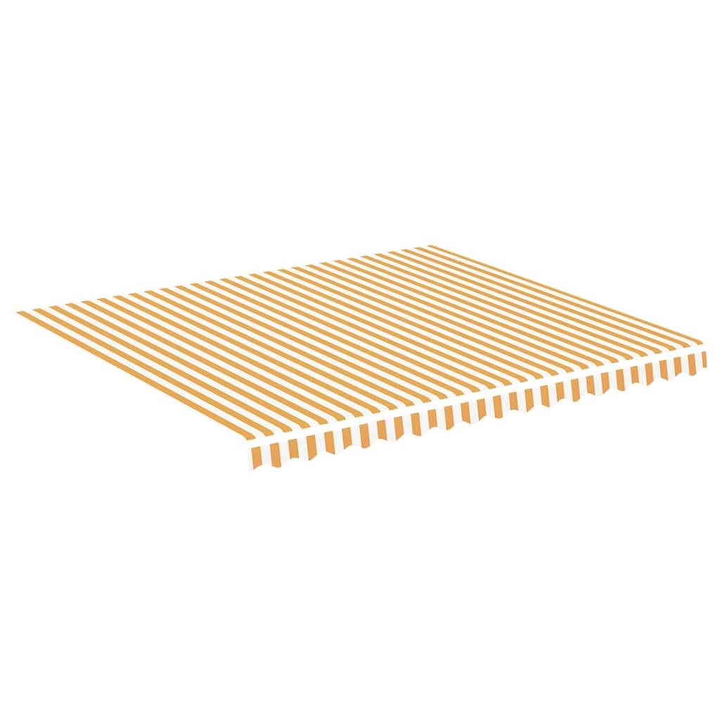 vidaXL Replacement Fabric for Awning Lawn Outdoor Window Door Awning Garden Canopy Patio Sunshade Exterior Solar Shade Yellow and White 4x3.5 m — image 1