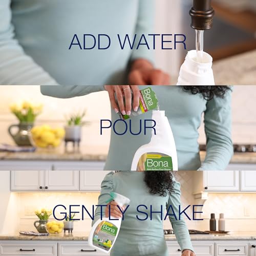 Image of Bona Multi-Surface Floor Cleaner Concentrate, Lemon Mint Scent, 1 fl oz, Pack of 4 (Makes 128 fl oz) Spray Mop and Spray Bottle Refill - For Use on Stone, Tile, Laminate, and Vinyl Floors