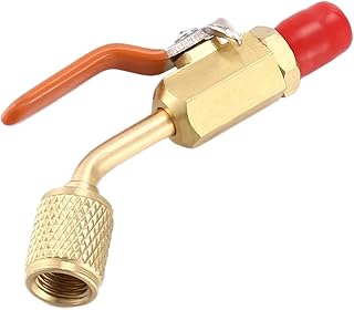 Steowsey R410a R134a VáLvula Cerrada de LatóN para Mangueras de Carga de a/C HVAC Refrigerador de Ca de 1/4 Pulg.