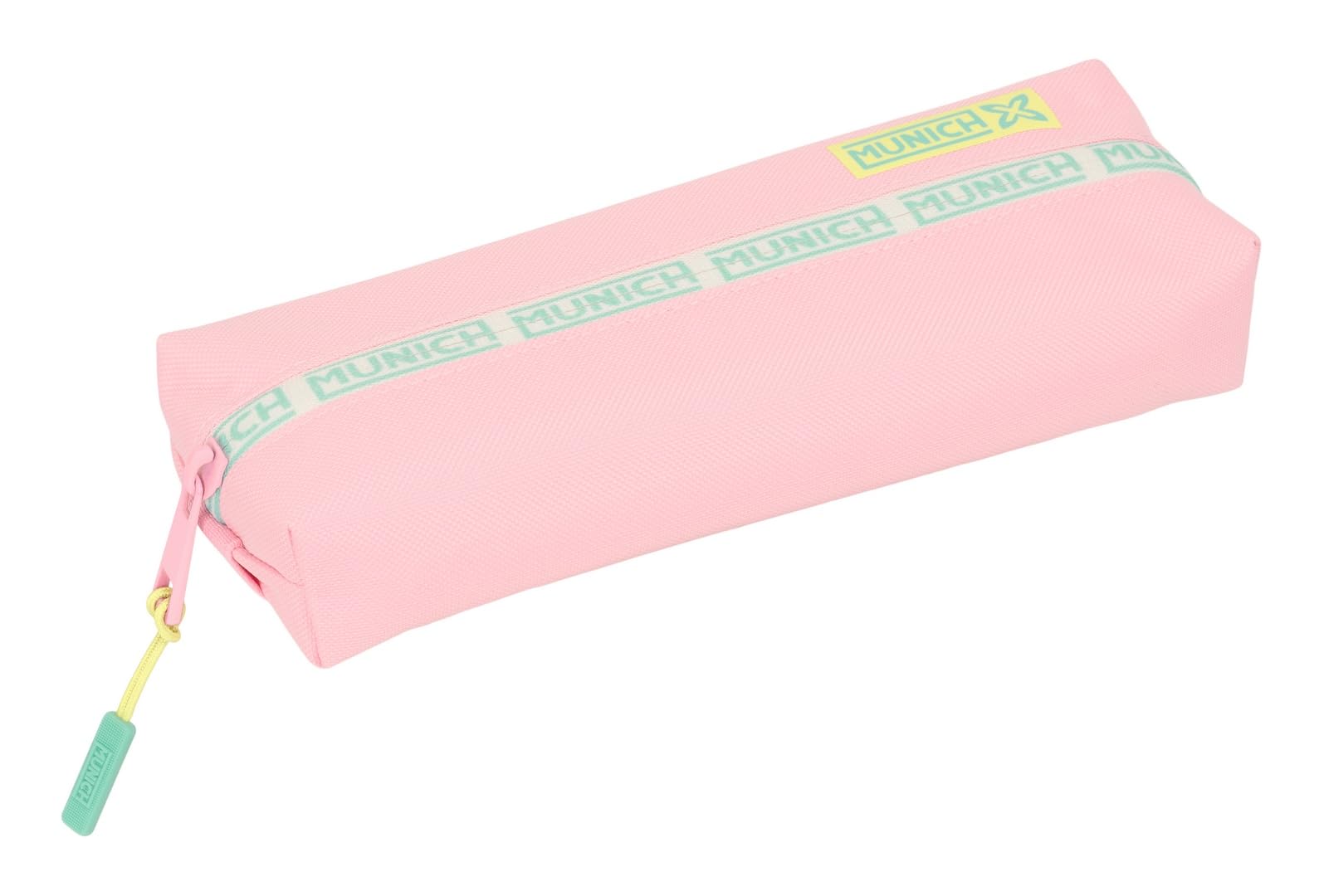 Safta Munich Candy – Rectangular Children's Pencil Case, Children's Pencil Case, Ideal for School-Aged Children, Comfortable and Versatile, Quality and Resistance, 22 x 7 x 40 cm, light pink, M,