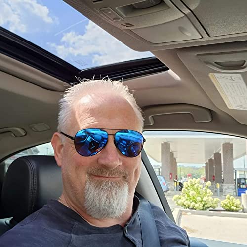 Luenx Aviator Sunglasses For Men Women Polarized - Mirrored Driving Uv 400 Protection 59 Mm(Blue) #TOP7