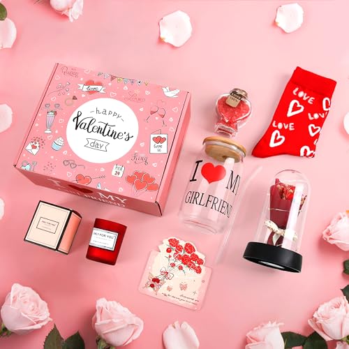 Valentines-Day-Gifts-for-Her6PCS-Romantic-Gift-SetGifts-for-GirlfriendIncludes-12oz-wine-tumblerValentines-RoseThanks-CardSockscented-candlebath-salt-for-WomenMomSisterWifeGirlfriend-Gifts Valentines Day Gifts for Her6PCS Romantic Gift SetGifts for GirlfriendIncludes 12oz wine tumblerValentines RoseThanks CardSockscented candlebath salt for WomenMomSisterWifeGirlfriend Gifts