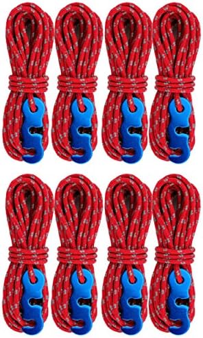 TRIWONDER Guy Ropes 3mm Paracord Reflective Cord Guyline Nylon Rope with Tensioners for Outdoor Camping Hiking Awning Tent (Black - 4 Pcs)