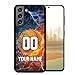 Personalized Basketball vs Name Number US Flag Decor Rubber Cover Phone Case for Galaxy S25 S24 FE S23 S22 S21 S20 ULTRA PLUS/ S21 FE /S20 FE/ S10 PLUS/ S9 PLUS/ S8 PLUS (Water Fire)