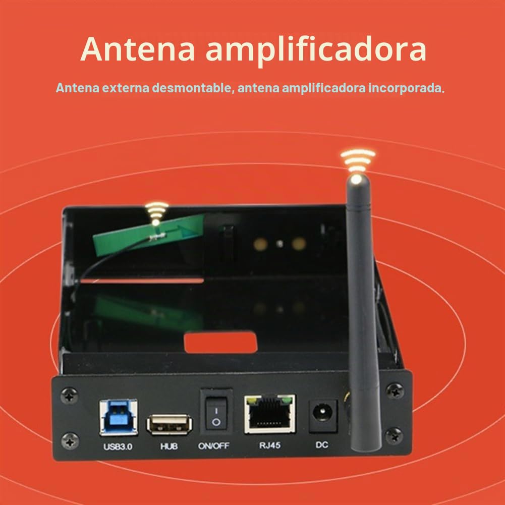 Caja portátil de 3,5 HDD SSD USB 3.0 RJ45 Ethernet NAS de Almacenamiento para Servidor de transmisión de Red para Vivienda, Enchufe Europeo