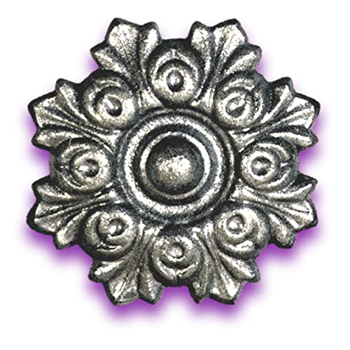 Déco fer Forgé-ROSACE FONTE DECORATION- H55 mm par 55 mm- Pour Porte Portail Portillon battant coulissant -1 Inserts Taraudés M5 Face Arriere- Usage...