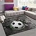 Produktbild Naanle Fußball Rutschfeste Bereich Teppich für Dinning Wohnzimmer Schlafzimmer Küche, 50 x 80 cm (7 x 2,6 m), Kinderzimmer-Teppich, Teppich Yoga-Matte, Multi, 150 x 200 cm(5' x 7')