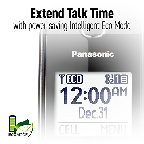 PANASONIC Expandable Cordless Phone System with Link2Cell Bluetooth, Voice Assistant, Answering Machine and Call Blocking - 3 Cordless Handsets - KX-TGD563M (Metallic Black)