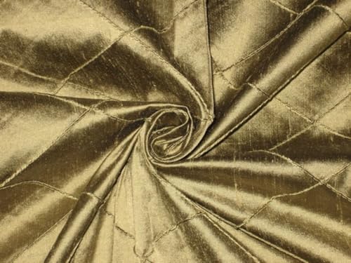 Tissu Dupioni en soie dorée et noire de qualité premium pour robe