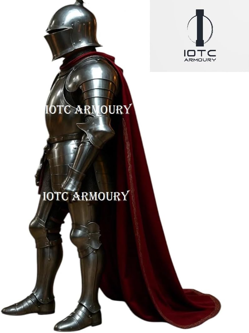 Medieval Knight Full Suit Of Armor Fully Wearable Armor Costume | 18-Gauge Steel Werable Reenactment Body Armor Costume With Helmet Best For LARP,SCA,Role-Playing| Display Suit Of Armor|Medieval Armor