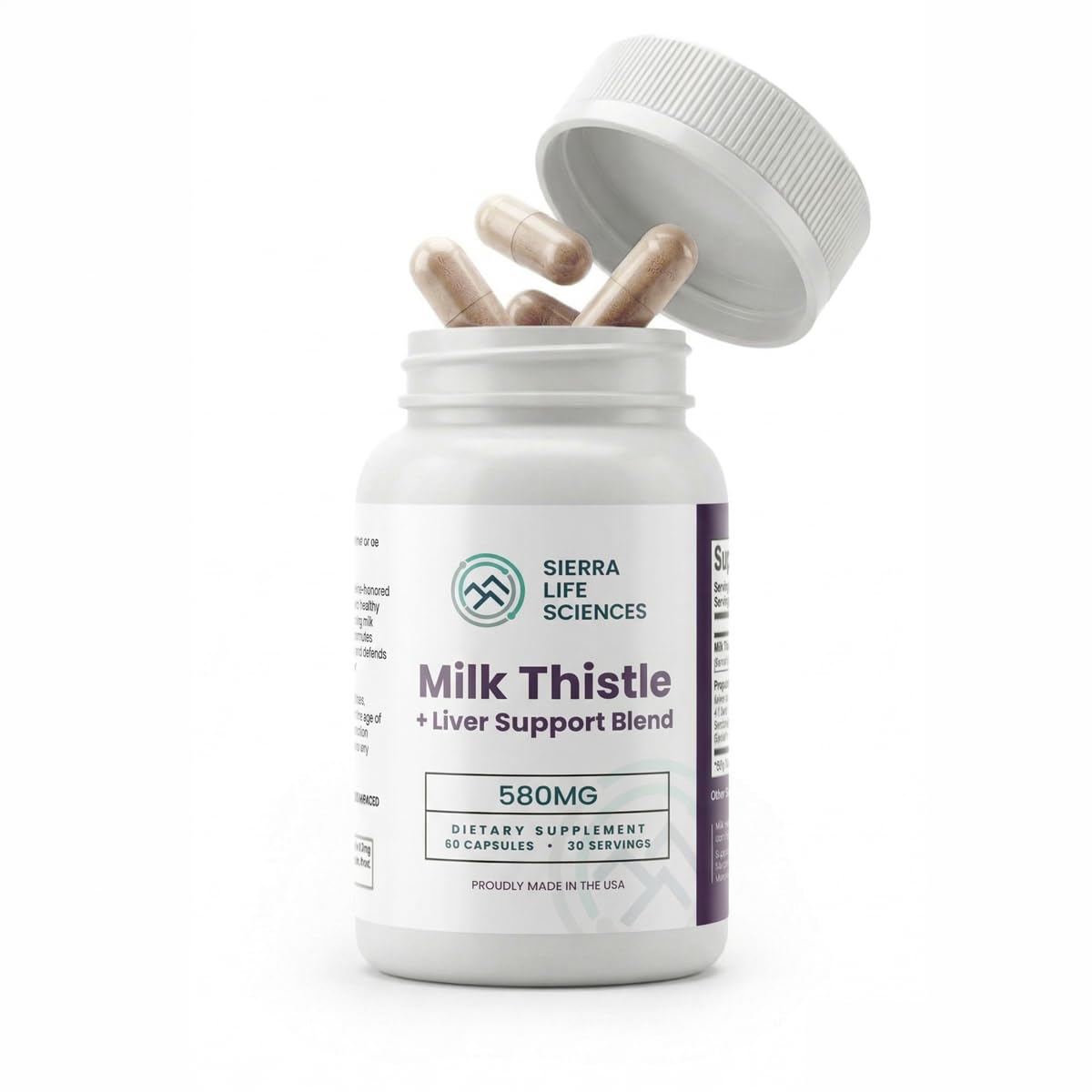 Milk Thistle 580mg Liver Support Detox (60 Capsules)