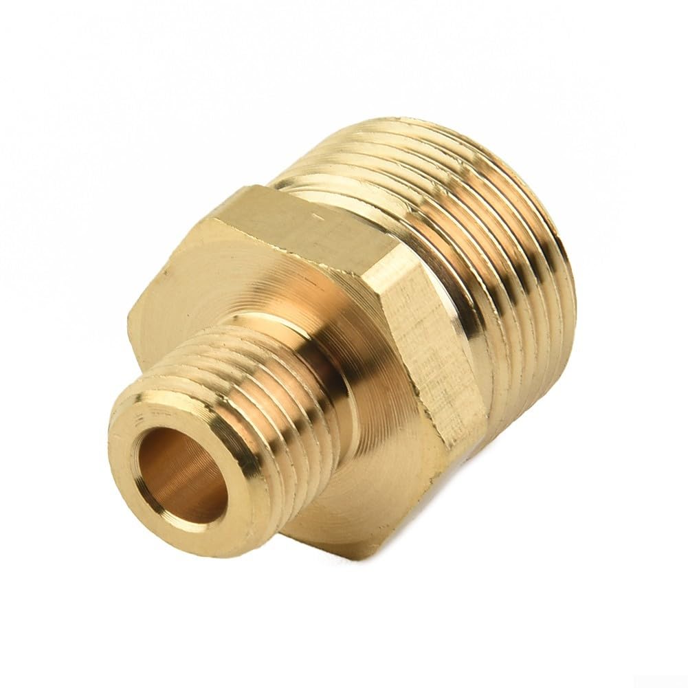 Vasiumic M22 Male to G1/4 Inch Brass Pressure Washer Hose, 4500 PSI High Pressure Connector Fitting