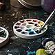 ETCHR Mini-Palette, 19 Farben kompakte Keramik Aquarell, Acryl, Öl,Gouache,Porzellan-Palette,Aquarell-Schüssel mit luftdichter Metalldose,ideale Reise-Palette für Künstler,2er-Pack