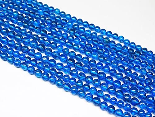 Apatite bleu néon perles de rechange 5mm fil de gemmes en vrac 13 pouces