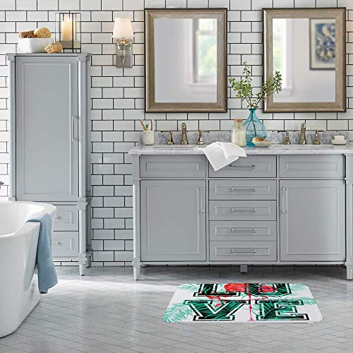 Ensemble de tapis de bain épais et doux au design de flore tropicale - 4