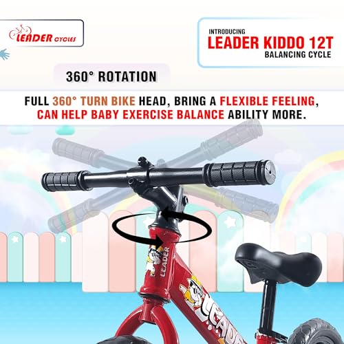 Leader Kiddo Kids Lightweight Pedal Free Balancing Cycle for Girls and Boys of Ages 1 to 4 Years | Adjustable Seat | 98% Assembled | Early Learning Bike | Red - Image 4