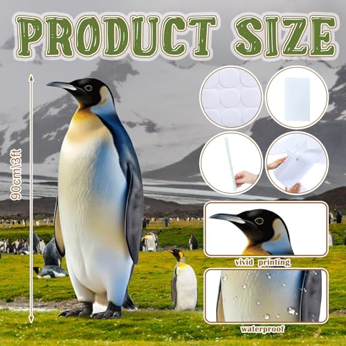 Image of Geelin 3ft Polar Penguin Cardboard Cutout Stand up Life Size Polar Animal Antarctica Themed Party Decorations Photo Booth Prop Stand up for Birthday Theme Party Supplies