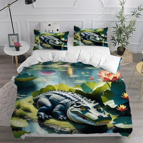 Crocodile de dessin animé : parure de lit douce pour de douces nuits