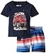 Quiksilver Baby Boys' Navy Tee with Stripes Microfiber Shorts