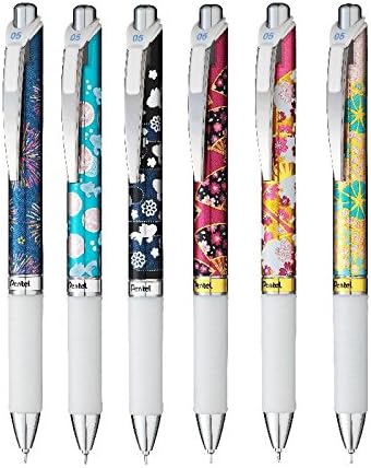 Amazon Pentel Energel Kawaii Bln75kw特殊なパターン0 5 Mm Liquid Gelペン Pack Of 6 ブルーインク ジェルインクボールペン 文房具 オフィス用品