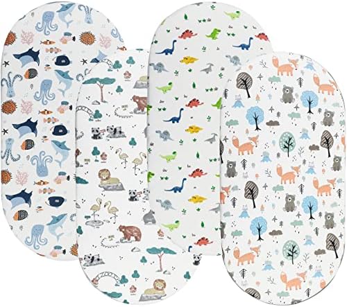 Bassinet Sheets for Baby Boy and Girl, Stretchy Breathable Fitted...