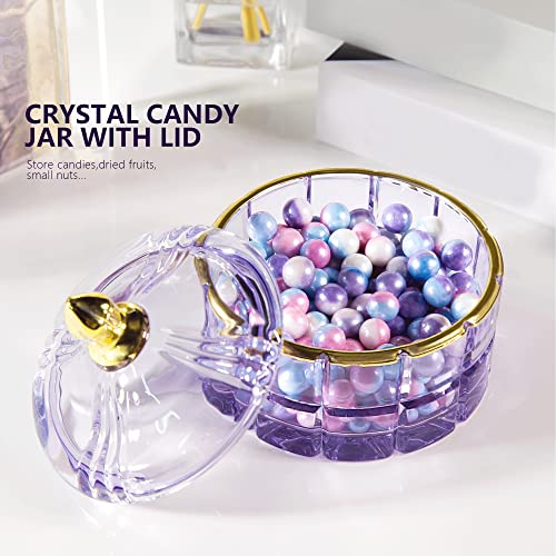 Alamhi Crystal Candy Jar Apothecary Decorative Jars With Lids Purple Storage Jewelry Glass Trinket Box Cute Candy Dish With Lid For Candy Buffet Gift Ideas, For Women #TOP1