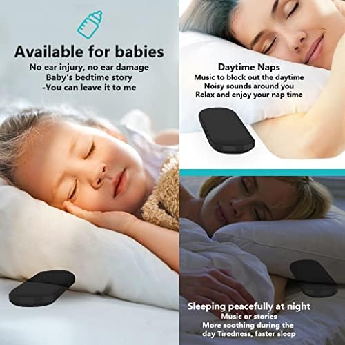 vreplrse Stereo Sound 2 Channel Pillow Speaker Bluetooth-compatible 5.0 Rechargeable Conduction Sound Box Portable Sleep,Black