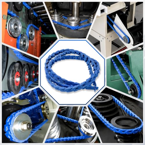 Image of 5FT Power Twist V Belt 1 /2-Inch x 5 Feet A Type,1 /2 inch Adjustable Link V-Belt | Industrial Drive Belt Replacement for Drill Press, Table Saw, Lathe, Bandsaw and Woodworking Machinery, Blue Color