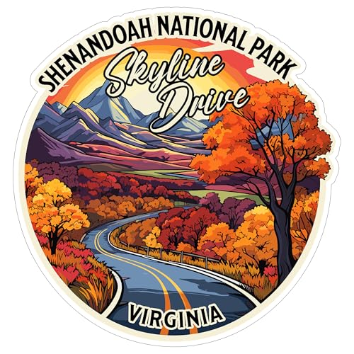 Skyline Drive Shenandoah National Park Virginia Sticker 4 Inch Nature Hiking - Waterproof Vinyl Decal for Laptop Water Bottle Car Tumbler - Durable Aesthetic Long-Lasting Stickers for Adults ID44990