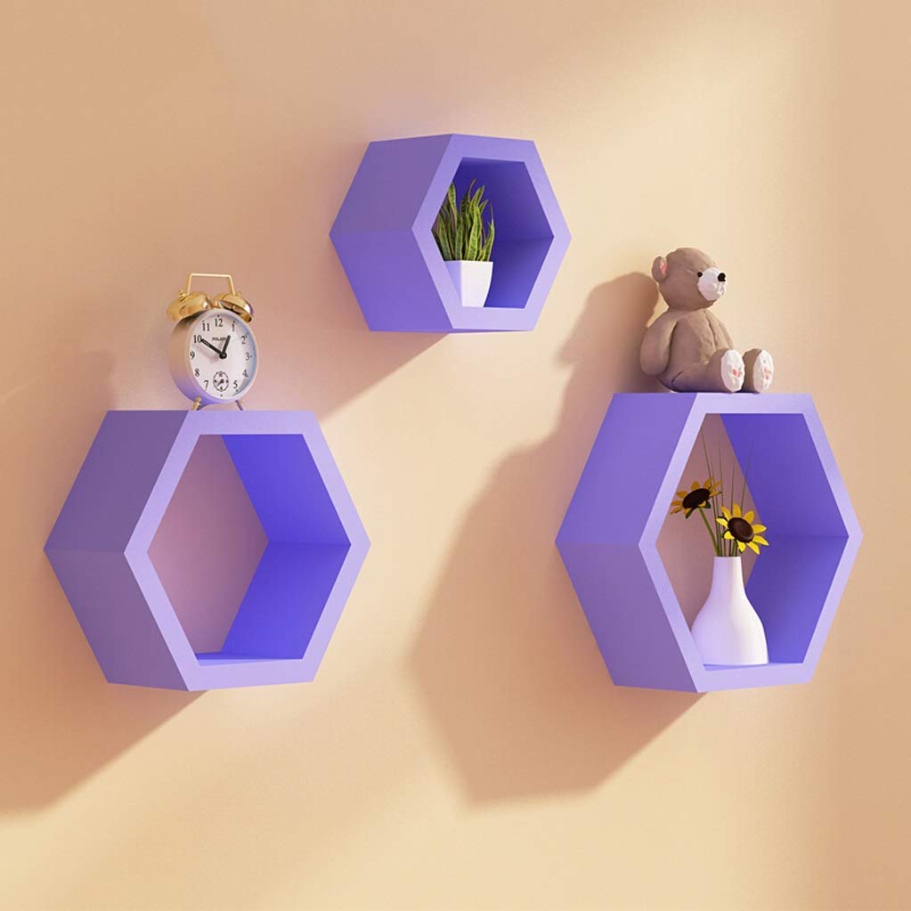 Support flottant hexagonal : présentoir créatif pour la décoration du salon ou de la chambre