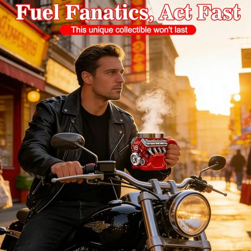 V8 Motor Kaffeetasse,V8 Motor Becher Auto Design Tasse,Kreative Dekoration Für Tassen, Milchgetränkehalter, Kaffeetasse Mit Detailliertem Design