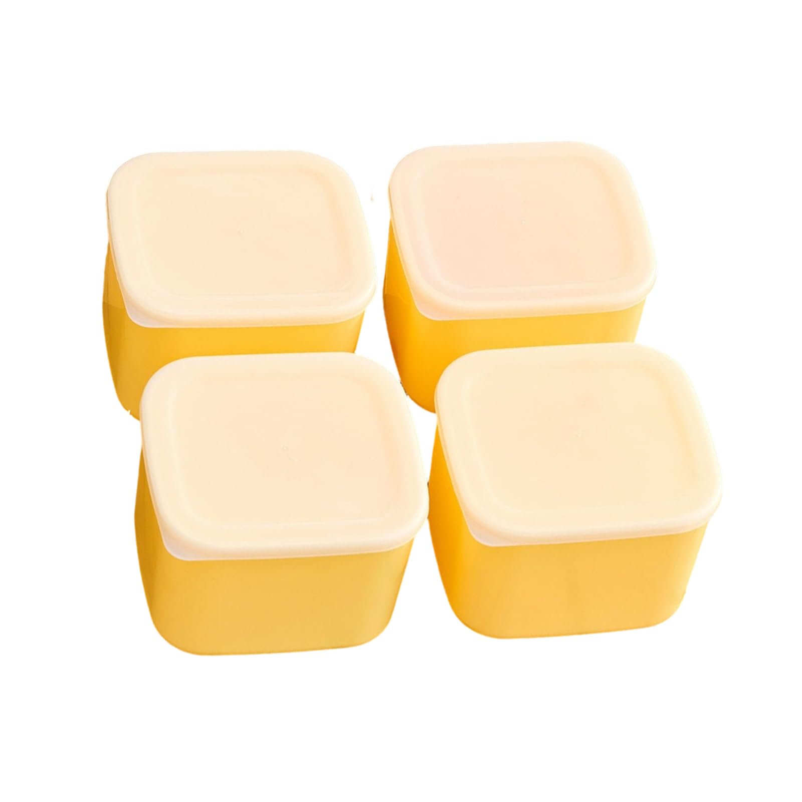 Qusinfc Food Boxes 4 Pack Space Saving Stackable Ideal for Leftovers Groceries Freezer Fridge Storage Structure Compact Food Carriers