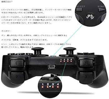 Amazon.co.jp: PS3 コントローラー Bluetooth ワイヤレス ゲーム