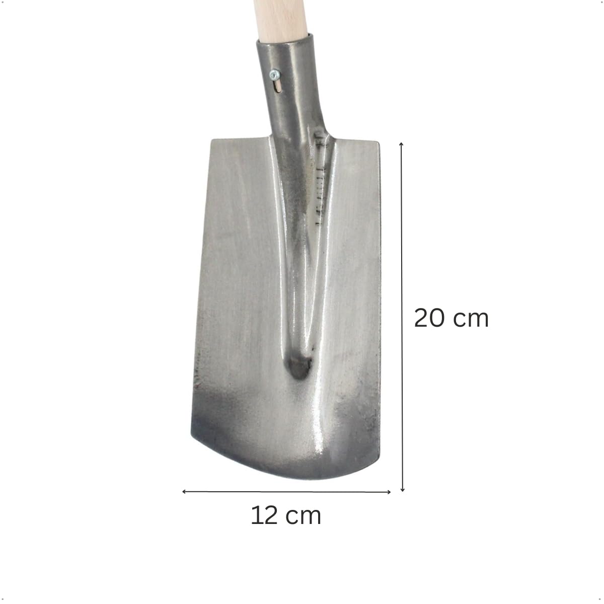 Rekord Spaten für Kinder (Metall, poliert) mit 77 cm Stiel aus Buchenholz, Maße Schaufelkopf 20 x 12 cm, Gesamtlänge 92 cm, für Kinder ab 3 Jahren empfohlen