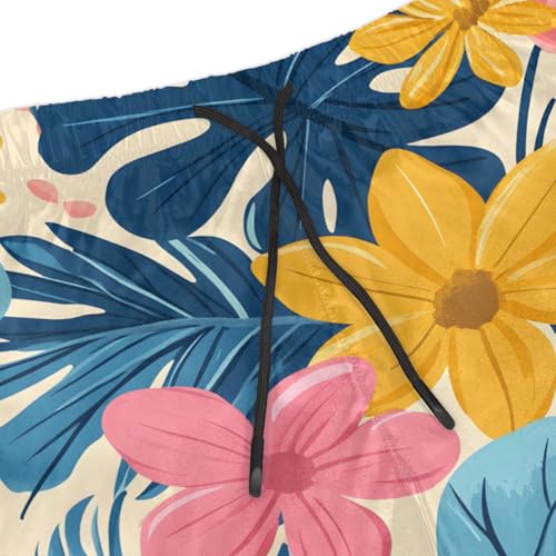 Men's Swim Trunks Size S Fresh Flower with Mesh Lining Soft Breathable Quick Dry Beach Shorts4