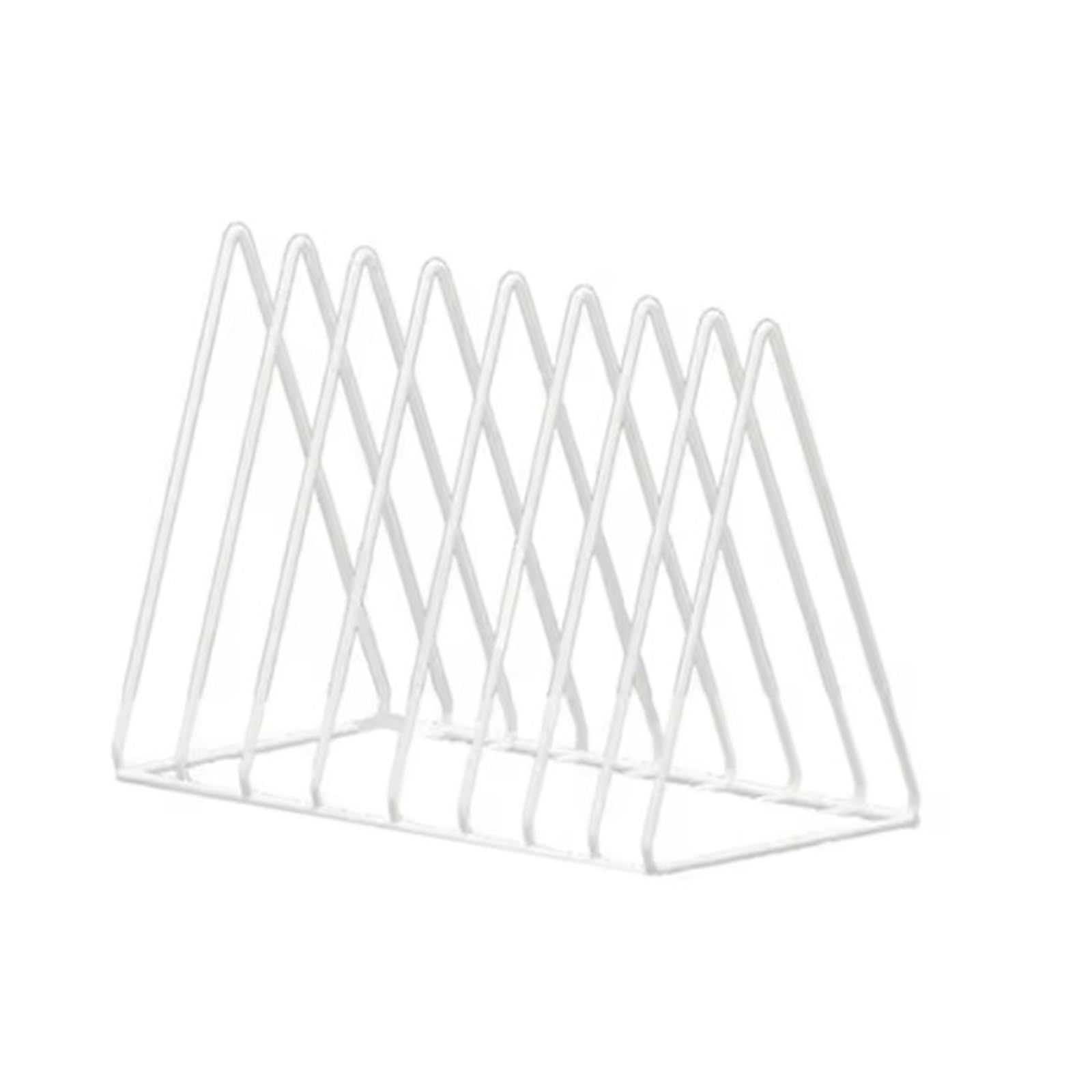Desktop Bookends Desk Bookshelf Organizer Space Saving Multifunctional Triangle CD Storage Rack Record Holder for Home Office School Library(B)