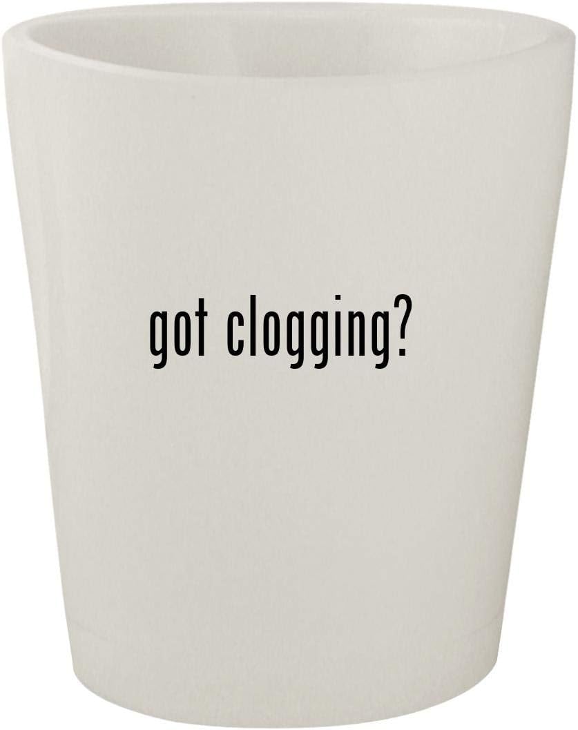 got clogging? - White Ceramic 1.5oz Shot Glass