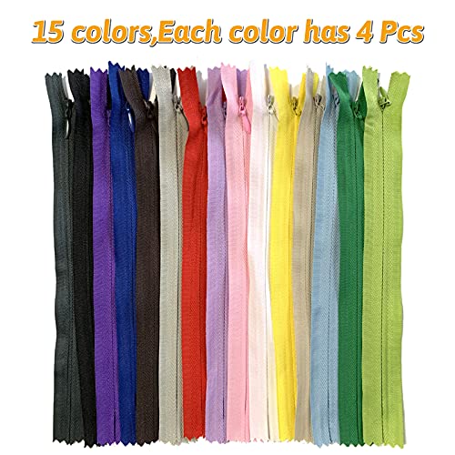 Image of Invisible Zippers, DOITEM 30pcs 14 Inch Invisible Multicolor Nylon Coil Zippers for Sewing and Crafts 15 Colors