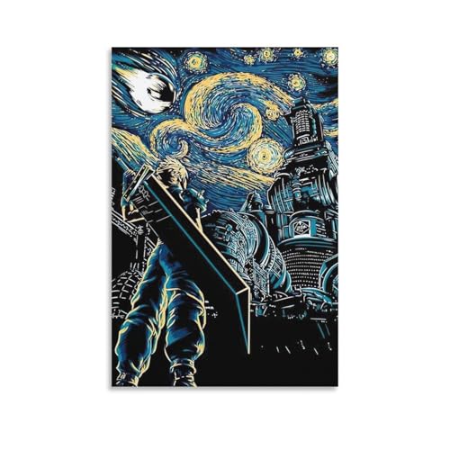 �t�@�C�i���t�@���^�W�[ �|�X�^�[ (14) �E�H�[���A�[�g �L�����o�X ��� �摜�̊G �Ǌ|�� ���� �z�[������24x36inch(60x90cm)