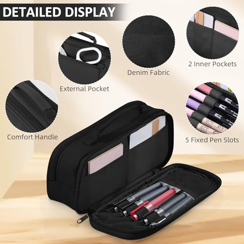 Image of TILYTADLY Large Pencil Case for Boys - Gamer Boys Pencil Pouch With Handle - Big Capacity Pen Box Pen Bag With Zipper Compartments, School Supplies Stationary Organizer for Kids Teens Adults