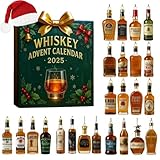Whiskey Advent Calendar 2025, 24 Premium 3D Whiskey Bottle Pendant Ornaments, 24 Days of Unique Flavors, Holiday Countdown Gift Set