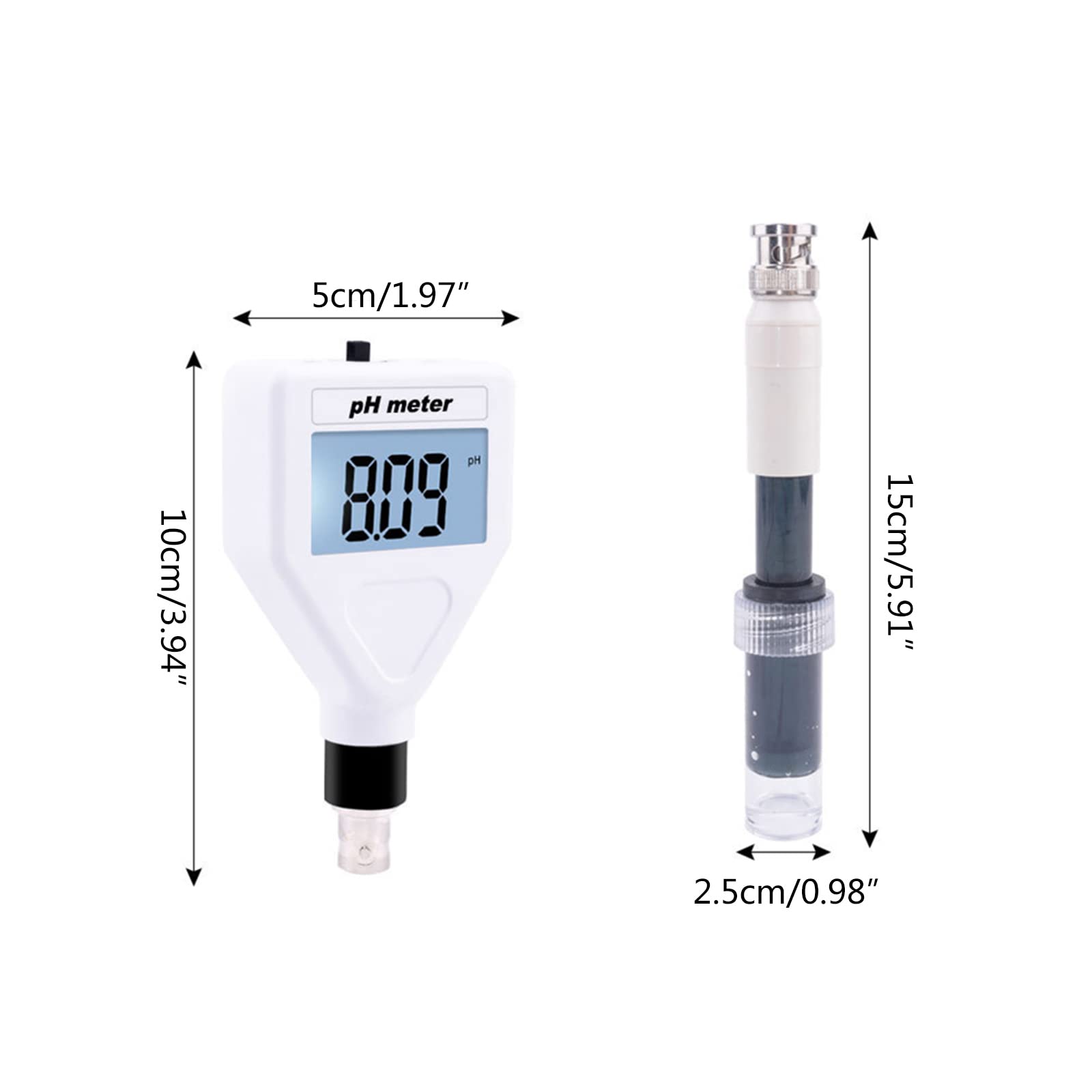 MONOJLY Medidor de Ph Medidor Multiusos Medidor de acidez Digital Probador Medidor de Suelo Probador con retroiluminación Blanca para Queso Carne Tierra Piel