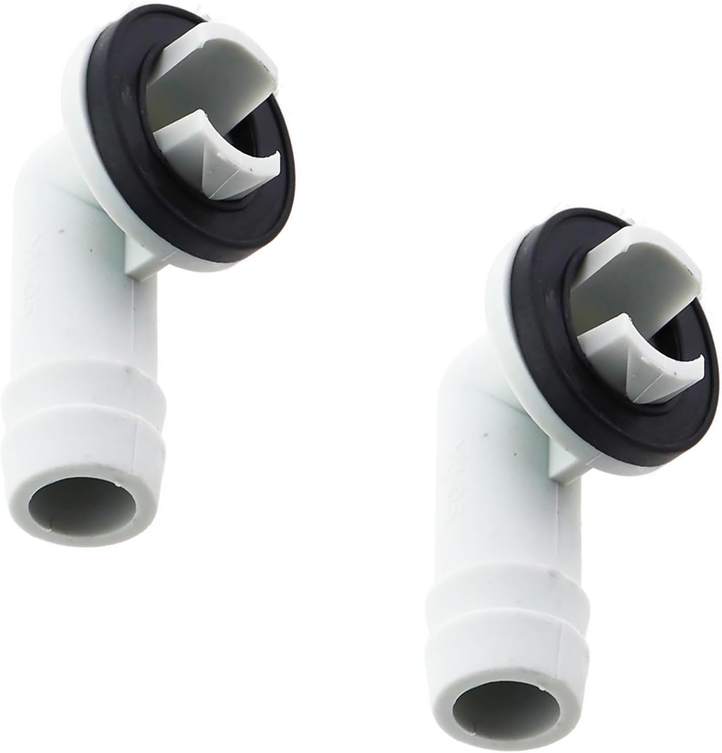 2PCS Air Conditioning Drain Connector with Rubber Ring 0.6 Inch Hard Plastic Hose Elbow Fitting Spout Accessories Condensate Drain Adapter Part