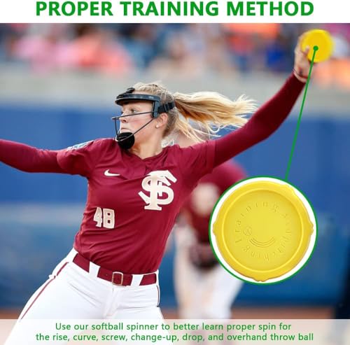 Image of Mogseek Softball Spinner Fastpitch, 12Inches Softball Training Equipment for Pitcher Overhand Thrower Training Aid Equipment for Sports Practice Softballs & Top Collegiate Program