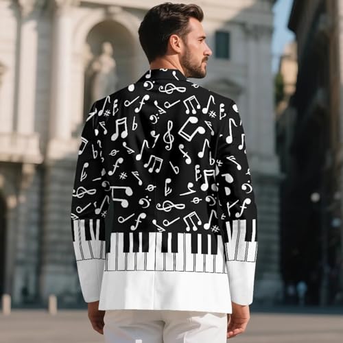 Men's Party Retro Printed Suit Jacket Notched Lapel Slim Fit One Button Stylish Blazer Business Lightweight Suit3