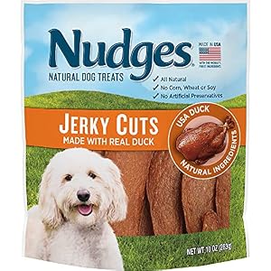 Nudges Natural Dog Treats Jerky Cuts Made with Real Duck