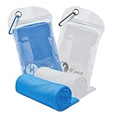 toalla gym amazon Seguro y respetuoso con el medio ambiente: el material es un material de malla hiperevaporativa de alta calidad, 100% poliéster refrigerante y libre de químicos. Funciona en la evaporación física de la humedad para eliminar el sudor de tu piel para mantenerte fresco. Es suave y sin olor, adecuado para todos, incluso mascotas. Esta toalla helada es apta para lavadora y se puede reutilizar muchas veces.